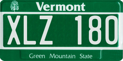 VT license plate XLZ180