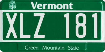 VT license plate XLZ181