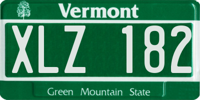 VT license plate XLZ182