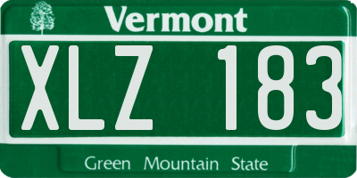 VT license plate XLZ183