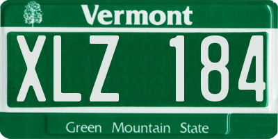 VT license plate XLZ184
