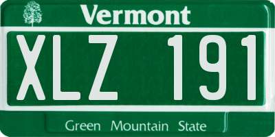 VT license plate XLZ191