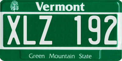 VT license plate XLZ192