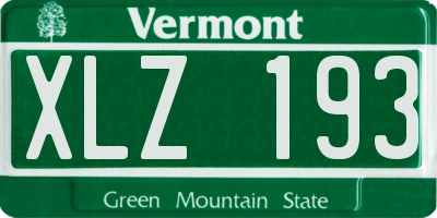 VT license plate XLZ193