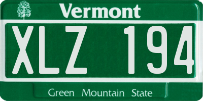 VT license plate XLZ194