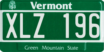 VT license plate XLZ196