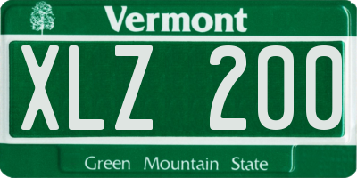 VT license plate XLZ200
