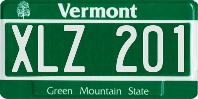 VT license plate XLZ201