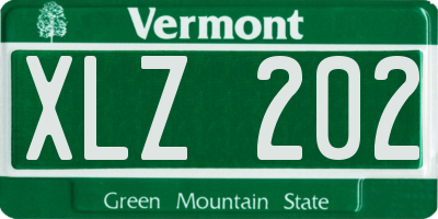 VT license plate XLZ202