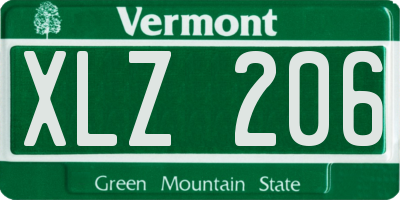 VT license plate XLZ206