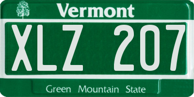 VT license plate XLZ207