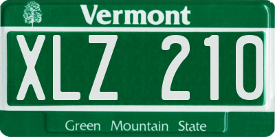 VT license plate XLZ210