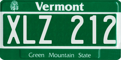 VT license plate XLZ212