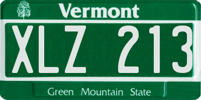 VT license plate XLZ213