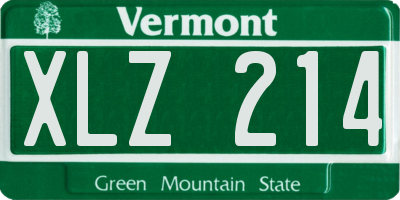 VT license plate XLZ214