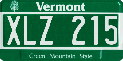 VT license plate XLZ215