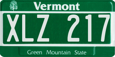 VT license plate XLZ217