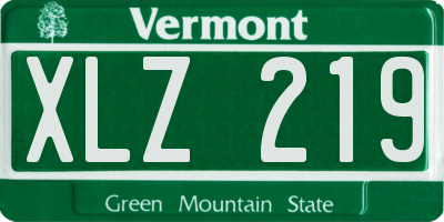 VT license plate XLZ219