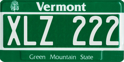 VT license plate XLZ222