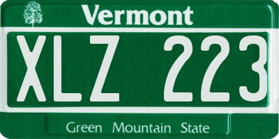 VT license plate XLZ223