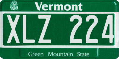 VT license plate XLZ224