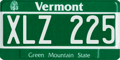 VT license plate XLZ225