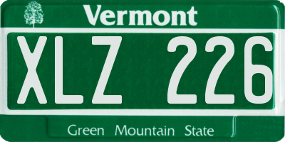 VT license plate XLZ226