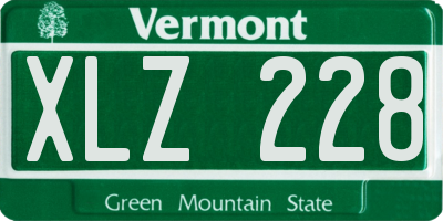 VT license plate XLZ228
