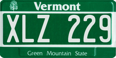 VT license plate XLZ229