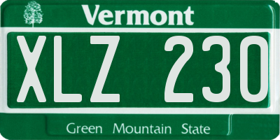 VT license plate XLZ230
