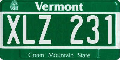 VT license plate XLZ231