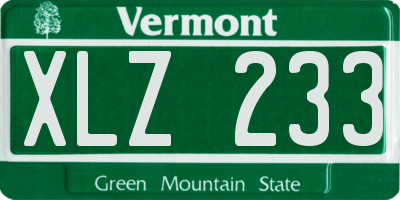 VT license plate XLZ233