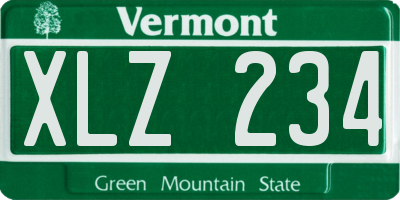 VT license plate XLZ234