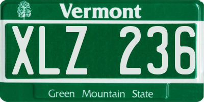 VT license plate XLZ236