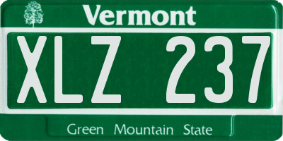 VT license plate XLZ237