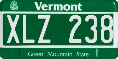 VT license plate XLZ238