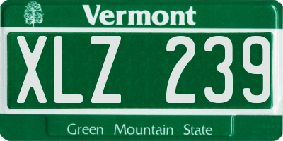 VT license plate XLZ239