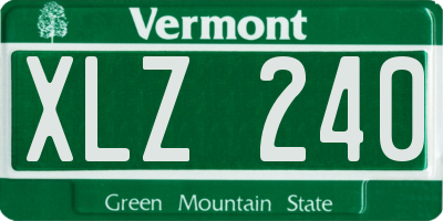 VT license plate XLZ240