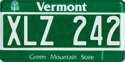 VT license plate XLZ242