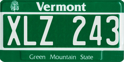 VT license plate XLZ243