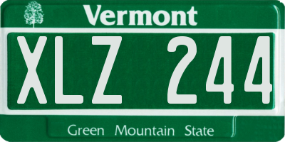 VT license plate XLZ244