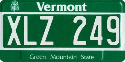 VT license plate XLZ249