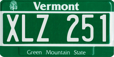 VT license plate XLZ251