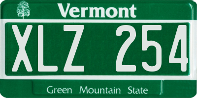 VT license plate XLZ254