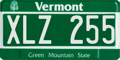 VT license plate XLZ255