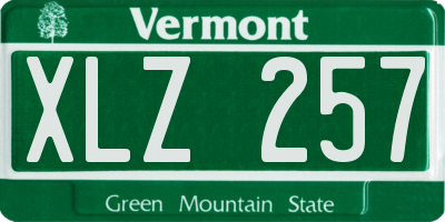 VT license plate XLZ257