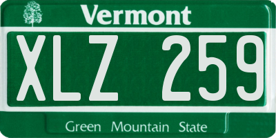 VT license plate XLZ259