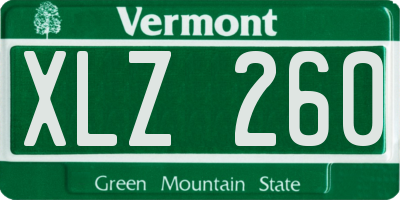 VT license plate XLZ260