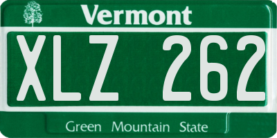 VT license plate XLZ262