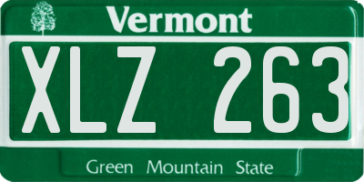 VT license plate XLZ263